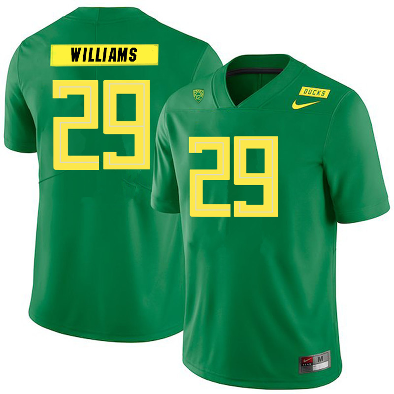 Men #29 Korbin Williams Oregon Ducks College Football Jerseys Sale-Green